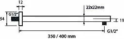 SCALIDO-Wand-Brausearm eckig DN 15(1/2") 400mm lang aus Messing verchromt – Bild 2