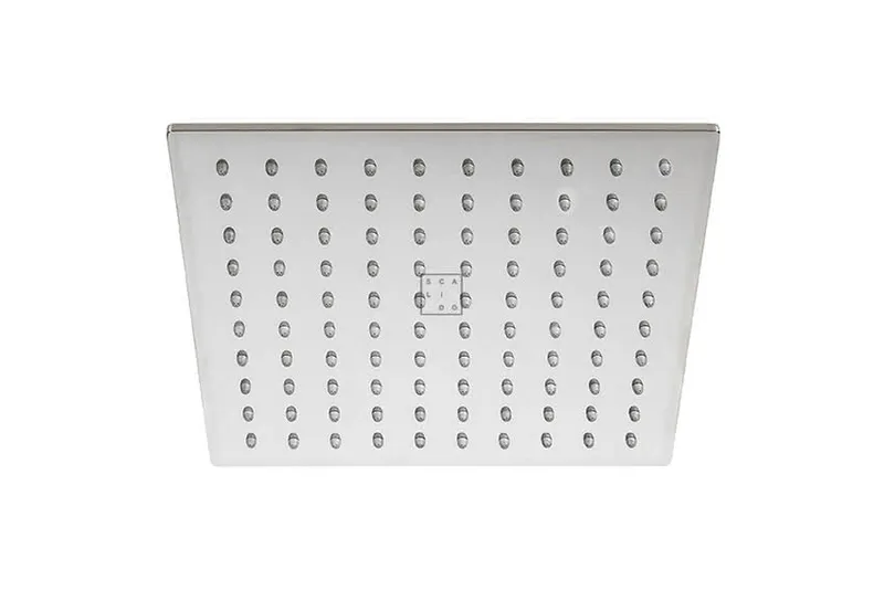 SCALIDO-Kopfbrause eckig 250x250mm DN 15 mit Feinregennoppen Edelstahl poliert