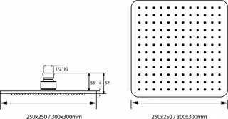 SCALIDO-Kopfbrause softedge DN 15 250x250mm Feinregennoppen Edelstahl pol. – Bild 2