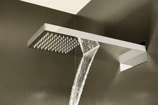 SCALIDO-Regen-Duschboard mit Wasserfall eckig 500x200mm DN 15 Edelstahl poliert – Bild 2