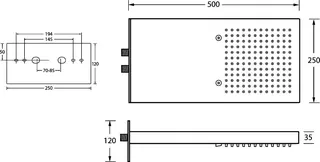 SCALIDO-Regen-Duschboard mit Spraydüsen eckig 500x250mm DN 15 Edelstahl poliert – Bild 2