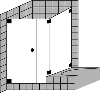 SCALIDO-Flügeltür wandseitig FE u TW BW SC19.10 bis 1000x1000x2100mm schwarz/ESG