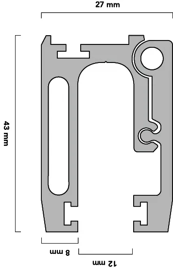 SCALIDO-Wandprofil SC224 bis 2200mm verchromt