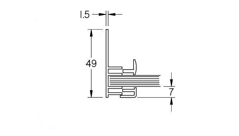 SCALIDO-Unterputzprofil einseitig SC226 bis 2200 mm verchromt