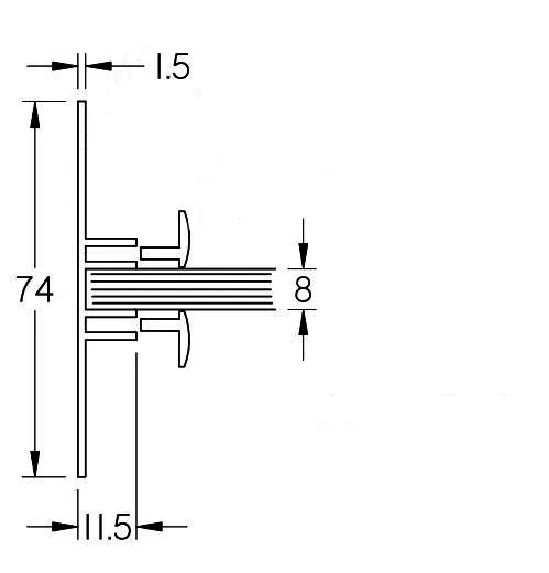 SCALIDO-Unterputzprofil zweiseitig SC229 bis 2200mm schwarz