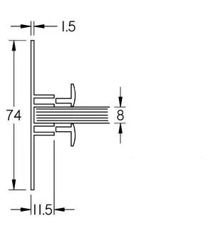 SCALIDO-Unterputzprofil zweiseitig SC229 bis 2200mm schwarz
