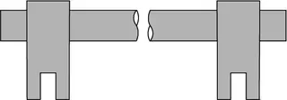 SCALIDO-Haltestange eckig SC234 Glas/Glas 1000mm lang verchromt