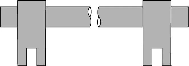 SCALIDO-Haltestange eckig SC235 Glas/Glas 1500mm lang verchromt