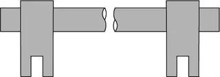 SCALIDO-Haltestange eckig SC235 Glas/Glas 1500mm lang verchromt