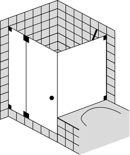 SCALIDO-Pendeltür FE u. Trennwand auf Badewanne SCP12.10 bis 1000x1000x2100mm sw/ESG – Bild 2