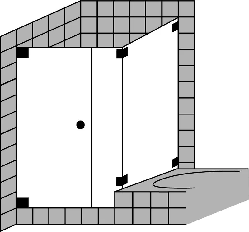 SCALIDO-Pendeltür wandseitig FE u TW Badewanne SCP19.12 bis 1200x1200x2100mm sw/ESG