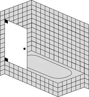SCALIDO-Pendeltür wandseitig a Badewanne SCP31.5 bis 800x1500mm schwarz/ESG – Bild 2