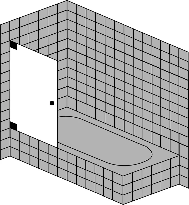 SCALIDO-Pendeltür wandseitig a Badewanne SCP31.5 bis 800x1500mm chrom/ESG