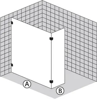 SCALIDO-Trennwand/Walkin m. Festelement SCP32.2 bis 1400x2100mm chrom/ESG – Bild 2