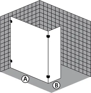SCALIDO-Trennwand/Walkin m. Festelement SCP32.1 bis 1200x2100mm chrom/ESG