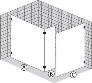 SCALIDO-Trennwand/Walkin m FE und Trenn- wand SCP33.1 bis 1200x2100mm chrom/ESG – Bild 2