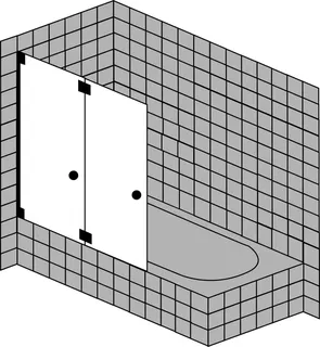 SCALIDO-Pendelfalttür 2-tlg a. Badewanne SCP40.1 bis 1000x1500mm schwarz/ESG