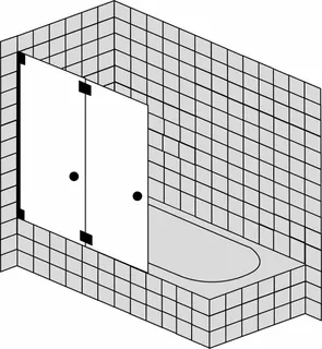 SCALIDO-Pendelfalttür 2-tlg auf Badew. SCP40.1 bis 1000x1500mm chrom/ESG – Bild 2