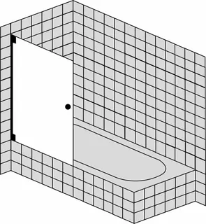 SCALIDO-Pendelfalttür auf Badewanne SCP41.2 bis 1000x1500mm schwarz/ESG – Bild 2