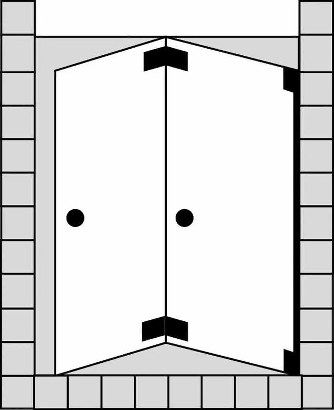SCALIDO-Pendelfalttür 2-tlg. für Nische SCP42.5 bis 1400x2100mm chrom/ESG