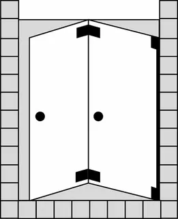 SCALIDO-Pendelfalttür 2-tlg. für Nische SCP42.5 bis 1400x2100mm chrom/ESG