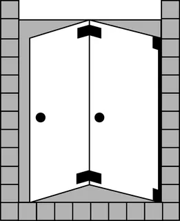 SCALIDO-Pendelfalttür 2-tlg. für Nische SCP42.5 bis 1400x2100mm schwarz/ESG