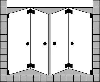 SCALIDO-Doppel-Pendelfalttür 4tlg Nische SCP43.2 bis 1200x2100mm schwarz/ESG