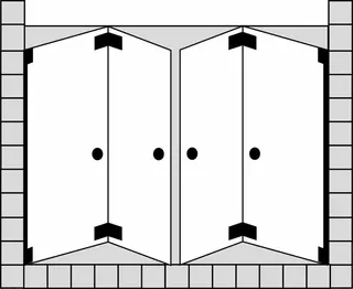SCALIDO-Doppel-Pendelfalttür 4tl Nische SCP43.5 bis 1800x2100mm chrom/ESG – Bild 2