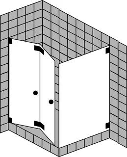 SCALIDO-Pendelfalttür 2-tlg m. Trennwand SCP45.1 bis 1000x1000x2100mm schwarz/ESG