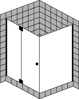 SCALIDO-Flügeltür mit FE links und TW rechts SCT11L 800x1000x2000mm chrom/ESG