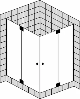 SCALIDO-Eckdusche Pendeltür m Festelem. SCTP10 800x800x2000mm chrom/ESG – Bild 2