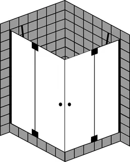 SCALIDO-Eckdusche Pendeltür m Festelem. SCTP10 800x1200x2000mm chrom/ESG – Bild 2