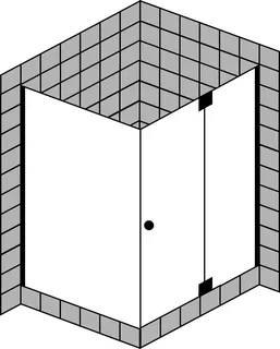 SCALIDO-Pendeltür mit FE rechts u. TW links SCTP11R 800x900x2000mm chrom/ESG