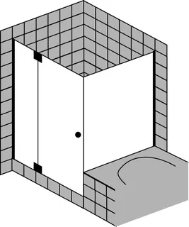 SCALIDO-Pendeltür mit FE links u. TW Badewanne SCTP12L 800x800x2000mm chrom/ESG