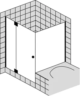 SCALIDO-Pendeltür mit FE links u. TW Badewanne SCTP12L 900x900x2000mm chrom/ESG – Bild 2