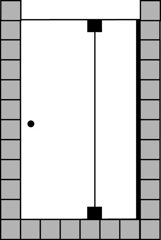 SCALIDO-Pendeltür m Festelement f Nische SCTP21R 800x2000mm schwarz/ESG