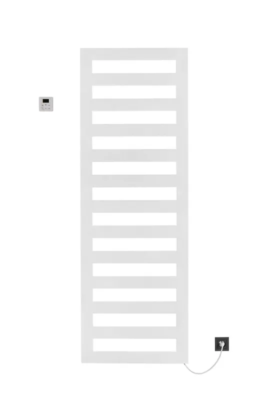 SCALIDO-Designbadheizkörper D1-E Elektro BH 1190mm BL450 mm RAL 9016 weiß