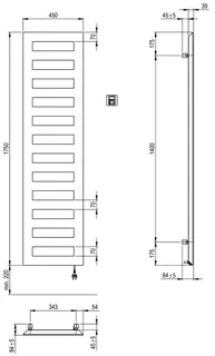 SCALIDO-Designbadheizkörper D1-E Elektro BH 1750mm BL450 mm Volcanic – Bild 2