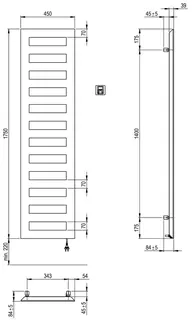 SCALIDO-Designbadheizkörper D1-E Elektro BH 1750mm BL450 mm Beige Quartz – Bild 2