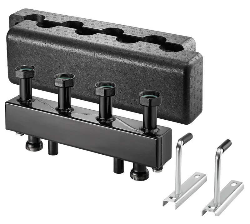 comfort-Verteilerbalken für Regumat DN25 für 2 Heizkreise aus Stahl m. Isolierung