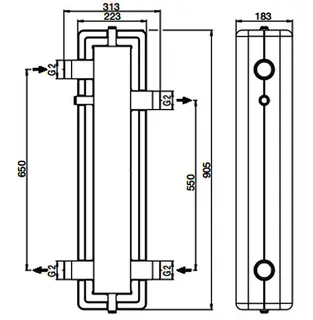 comfort-Hydraulische Weiche DN32 Anschl. DN 50 (G 2") AG aus Stahl mit Isolierung – Bild 2