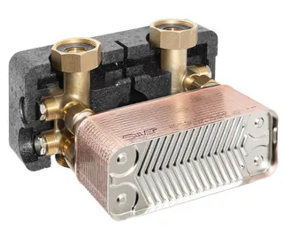 comfort-Wärmeübertrager Regumat 30 Platt bis 28 kW mit Anbau-Set und Isolierung