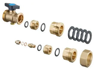 comfort-Wärmemengenzähler Einbau-Set für Regumat S/M3 Kugelhahn m. Sensor-Anschl.