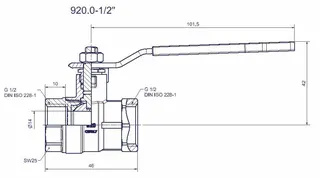 comfort-Heizungskugelhahn DN 15 (1/2") IG mit Hebelgriff Messing vernickelt – Bild 2