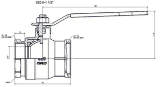comfort-Heizungskugelhahn DN 40 (11/2") IG mit Hebelgriff Messing vernickelt – Bild 2