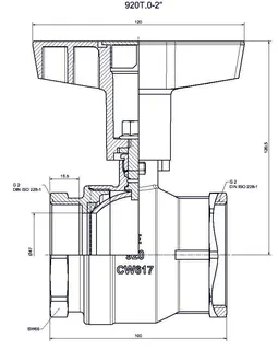 comfort-Heizungskugelhahn DN 50 (2") IG leichtes Modell mit Iso-T-Griff Ms/vn – Bild 2
