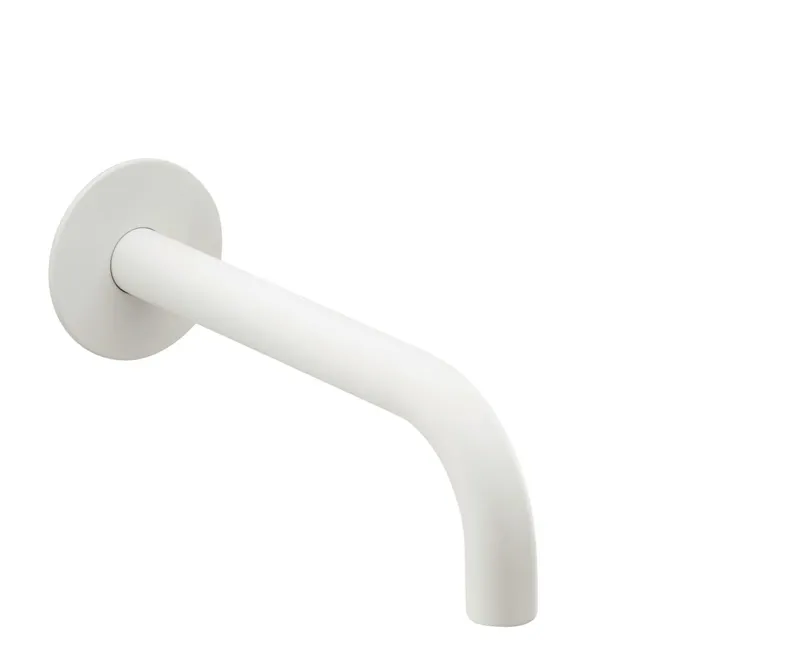 DEEP WHITE Wandauslauf 210mm rund gewinkelt Weiß matt