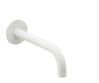 DEEP WHITE Wandauslauf 210mm rund gewinkelt Weiß matt