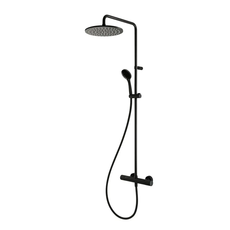 LIVING SPA Duschsäule RB 250mm rund Multihandbrause Grau matt