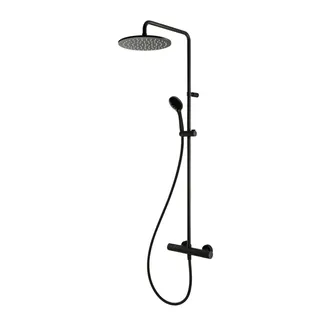 LIVING SPA Duschsäule RB 250mm rund Multihandbrause Grau matt